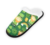 GuoChe Pantoufles souples et antidérapantes pour chambre à coucher, hôtel, voyage, spa, Saint-Patrick, leprechaun et accordéon, Leprechaun et accordéon de la Saint-Patrick, Medium