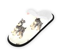 GuoChe Pantoufles souples et antidérapantes pour la maison, la chambre à coucher, l'hôtel, le voyage, le spa 167252349, Magnifique chien schnauzer miniature à motif de chien, Medium