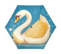 GuoChe Parapluie de golf Swan on Water Art UV50+ pour mariage sous le soleil portable et léger Ouverture automatique