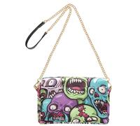 GuoChe Petit sac à bandoulière en cuir végétalien pour femme, sac à main décontracté imperméable, pour voyage, zombie hurlant coloré