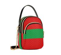 GuoChe Petit sac à bandoulière tendance léger et durable en polyester anti-rayures avec sangle amovible en chaîne dorée pour un usage quotidien, drapeau de la Guinée équatoriale