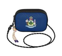 GuoChe Petit sac à main à bandoulière pour homme avec sangle réglable pour randonnée, voyage, Drapeau de l'État du Maine, One Size