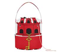 GuoChe Petit sac de rangement portable pour tricot et crochet, Drapeau de Gibraltar, 11 Inch x 8.3 Inch x 8.3 Inch, Classique.