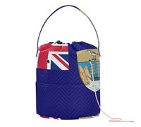 GuoChe Petit sac de rangement pour crochet avec trous pour aiguilles à crochet, Drapeau de la Géorgie du Sud et du Sandwich du Sud, 11 Inch x 8.3 Inch x 8.3 Inch, Classique.