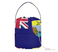 GuoChe Petit sac de rangement pour crochet avec trous pour aiguilles à crochet, Drapeau de Sainte-Hélène, Ascension et Tristan Da, 11 Inch x 8.3 Inch x 8.3 Inch, Classique.