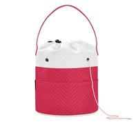 GuoChe Petit sac de rangement pour crochet avec trous pour aiguilles à crochet, Drapeau national de la Pologne, 11 Inch x 8.3 Inch x 8.3 Inch, Classique