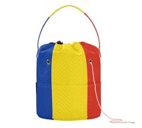 GuoChe Petit sac de rangement pour crochet avec trous pour aiguilles à crochet, Drapeau national de la Roumanie, 11 Inch x 8.3 Inch x 8.3 Inch, Classique.