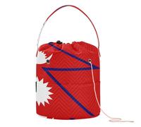 GuoChe Petit sac de rangement pour crochet avec trous pour aiguilles à crochet, Drapeau national du Népal, 11 Inch x 8.3 Inch x 8.3 Inch, Classique.