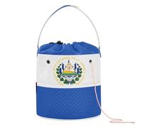 GuoChe Petit sac de rangement pour crochet avec trous pour aiguilles à crochet, Drapeau national du Salvador, 11 Inch x 8.3 Inch x 8.3 Inch, Classique.