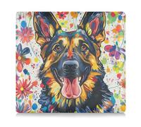 GuoChe Porte-carte d'identité en cuir synthétique pour homme et femme, essentiels de voiture pour cartes, permis de conduire, permis de conduire, chien coloré, art floral