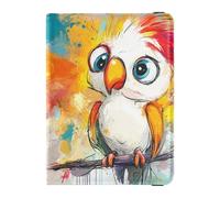 GuoChe Porte-carte d'immatriculation et d'assurance en cuir de qualité supérieure pour documents essentiels, permis de conduire, cartes pour homme et femme Motif oiseau de dessin animé