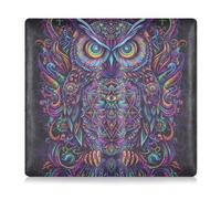 GuoChe Porte-carte grise et d'assurance auto en cuir synthétique pour hommes et femmes, étui portefeuille essentiel pour cartes, document essentiel pour permis de conduire, motif chouette mystérieuse