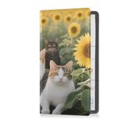 GuoChe Porte-cartes d'immatriculation et d'assurance automobile en cuir pour homme et femme, essentiels pour carte d'identité, permis de conduire, cartes d'information clés de contact, chats dans un