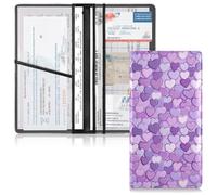 GuoChe Porte-cartes d'immatriculation et d'assurance en cuir synthétique pour homme et femme, parfait pour les documents essentiels, permis de conduire, cartes de Saint-Valentin avec jolis cœurs