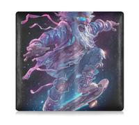 GuoChe Porte-cartes d'immatriculation et d'assurance voiture en cuir pour homme et femme, étui portefeuille essentiel pour documents, cartes, permis de conduire, néon - Père Noël patin lumineux