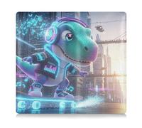 GuoChe Porte-cartes en cuir pour homme et femme - Boîte à gants pour documents essentiels, permis de conduire, cartes de patinage de dinosaure dans la ville du futur