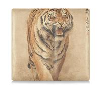 GuoChe Porte-cartes en cuir pour homme et femme - Parfait pour voiture - Portefeuille pour cartes - Permis de conduire - Félin rugissant avec art de calligraphie