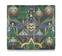 GuoChe Porte-cartes en cuir pour homme et femme - Porte-cartes d'assurance automobile - Organiseur pour cartes, documents essentiels, permis de conduire, documents du véhicule - Motif art déco de Noël