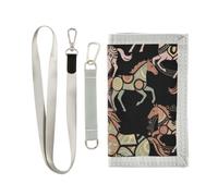 GuoChe Porte-cartes pour enfants avec cordon élégant rose cheval au galop | Lanière détachable et crochet avec 2 fenêtres pour carte d'identité + 3 emplacements pour cartes d'anniversaire pour la