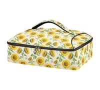 GuoChe Porte-pizza isotherme en mousse EPE de 6 mm pour ranger les ustensiles et serviettes de table, durable et réutilisable, style vintage tournesol