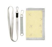 GuoChe Portefeuille à trois volets à trois volets pour femme avec cordon Motif chemins ondulés Jaune