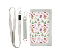 GuoChe Portefeuille à trois volets pour garçons de 9 à 12 ans, mini sac à main pour sports de plein air, poche pour pièces de monnaie et porte-cartes, accessoire de voyage, bonshommes de neige, arbres