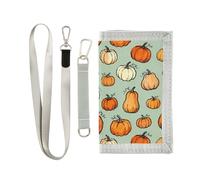 GuoChe Portefeuille à trois volets pour garçons de 9 à 12 ans, mini sac à main pour sports de plein air, poche pour pièces de monnaie et porte-cartes, accessoires de voyage assortis citrouilles