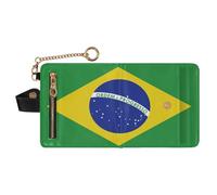 GuoChe Portefeuille pliable en cuir PU de qualité supérieure avec drapeau du Brésil pour homme et femme