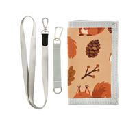 GuoChe Portefeuilles pour garçons et filles de 6 à 18 ans, poche zippée pour pièces de monnaie, écureuil, automne