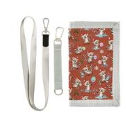 GuoChe Portefeuilles pour garçons et filles de 6 à 18 ans, poche zippée pour pièces de monnaie, lémuriens de Noël avec éléments festifs