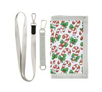 GuoChe Portefeuilles pour garçons et filles de 6 à 18 ans, poche zippée pour pièces de monnaie, sucre d'orge de Noël