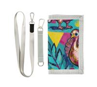 GuoChe Portefeuilles pour garçons et filles de 6 à 18 ans, poche zippée pour pièces de monnaie, turquie vive