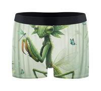 GuoChe Praying Mantis Cane Safari Collage Men Boxer Short de course Sous-vêtement pour homme Sous-vêtements Interiores Para Hombres, Collage Safari Praying Mantis Cane, Small