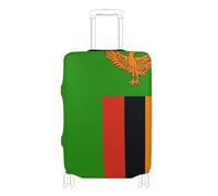 GuoChe Protecteur de bagage multi-tailles pour la plupart des bagages standard, élastique et extensible, résistant aux rayures, protection de valise pour voyage, Drapeau de la Zambie, S 18-20 in