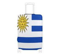 GuoChe Protecteur de bagage multi-tailles pour la plupart des bagages standard, élastique et extensible, résistant aux rayures, protection de valise pour voyage, Drapeau de l'Uruguay, L 26-28 in