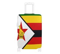 GuoChe Protecteur de bagage multi-tailles pour la plupart des bagages standard, élastique et extensible, résistant aux rayures, protection de valise pour voyage, Drapeau du Zimbabwe, L 26-28 in