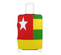 GuoChe Protecteur de bagage multi-tailles pour la plupart des bagages standard, élastique et extensible, résistant aux rayures, protection de valise pour voyage, Drapeau national du Togo, L 26-28 in