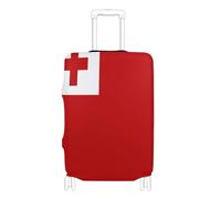 GuoChe Protecteur de bagage multi-tailles pour la plupart des bagages standard, élastique et extensible, résistant aux rayures, protection de valise pour voyage, Drapeau national des Tonga, S 18-20 in