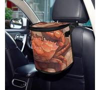 GuoChe Red Crab Art Poubelle de voiture avec couvercle anti-fuite