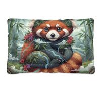 GuoChe Red Panda Mountain Safari Collage Tapis de niche lavable doux antidérapant pour chiens de grande taille moyenne 91,4 x 61 cm