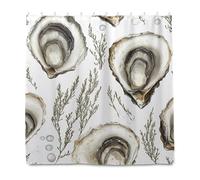 GuoChe Rideau de douche lavable en tissu polyester pour décoration de salle de bain, 183 x 183 cm, motif huîtres et algues