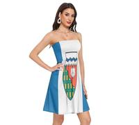 GuoChe Robe d'été pour femme, douce, décontractée, élégante, sans bretelles, idéale pour la plage, les mariages, les fêtes, Drapeau des Territoires du Nord-Ouest, M