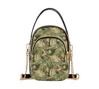 GuoChe Sac à bandoulière camouflage avec arbre en saule pour femme, sac à main matelassé à chaîne pour téléphone, sac à main