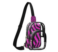 GuoChe Sac à bandoulière en polyester transparent, taille compacte, sangle réglable, plusieurs poches, grande poche principale de rangement, Noir et Hot Blush Print Pattern Glam Diva Chic, Taille