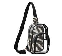 GuoChe Sac à bandoulière en polyester transparent, taille compacte, sangle réglable, plusieurs poches intérieures, pochette de sécurité visible