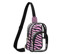 GuoChe Sac à bandoulière en polyester transparent, taille compacte, sangle réglable, plusieurs poches intérieures, pochette de sécurité visible