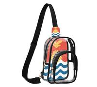 GuoChe Sac à bandoulière en PVC transparent en polyester Taille compacte Sangle réglable Plusieurs poches Taille L, Drapeau national de Kiribati, Taille unique