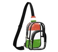 GuoChe Sac à bandoulière en PVC transparent en polyester Taille compacte Sangle réglable Plusieurs poches Taille L, Drapeau national de Madagascar, Taille unique