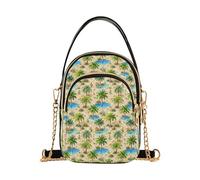 GuoChe Sac à bandoulière Oasis tropical pour femme avec chaîne matelassée, sac à main pour téléphone, sac à main