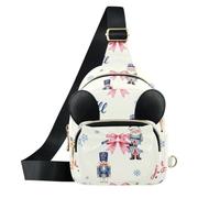GuoChe Sac à bandoulière pour filles | Sac à main à bandoulière avec décoration d'oreille Pastel Blush & Coquette bleue de Noël Casse-noisette et Père Noël